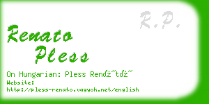 renato pless business card